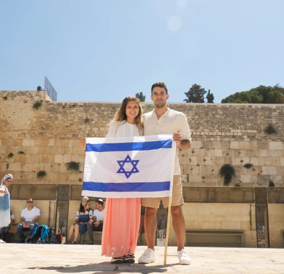 Gastón y Oxana en el Kotel
